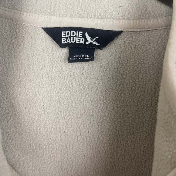 Eddie Bauer quarter snap Pullover Sweater men’s XXL mock collar tan\cream color - Picture 5 of 7